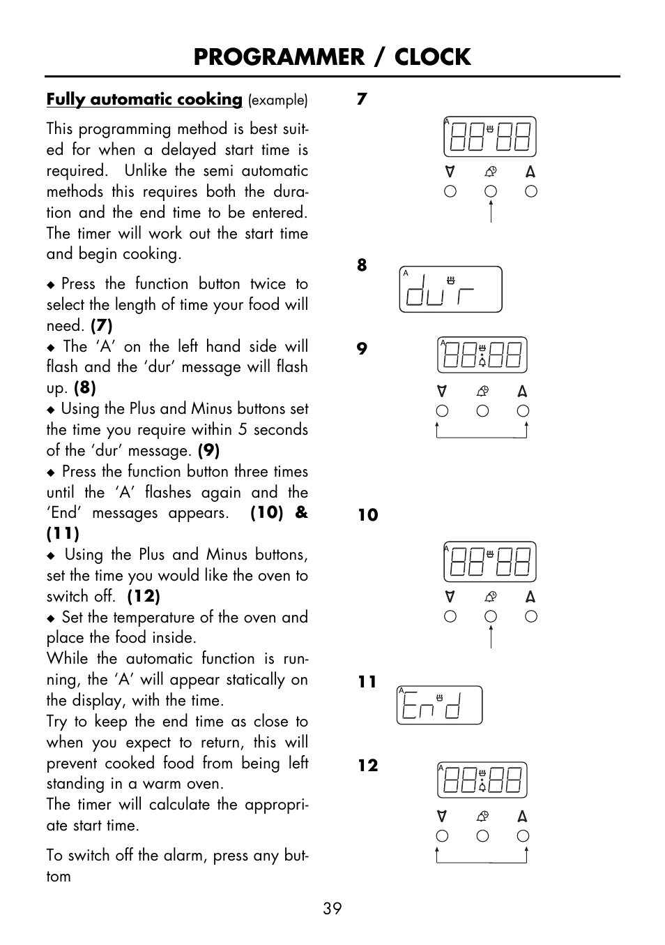 Programmer / clock | Glen Dimplex Home Appliances Ltd FSE 60 I User Manual | Page 41 / 48