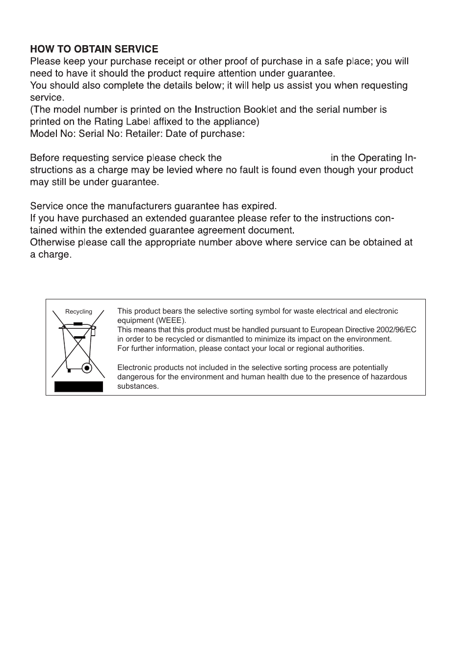 Glen Dimplex Home Appliances Ltd Integrated Fridge Freezer IFF5050 User Manual | Page 26 / 30