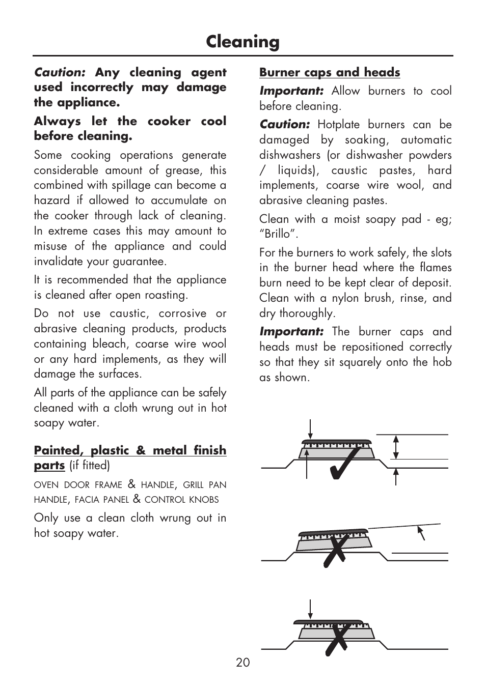 Cleaning | Glen Dimplex Home Appliances Ltd FSG 60 DO/DOP User Manual | Page 22 / 32