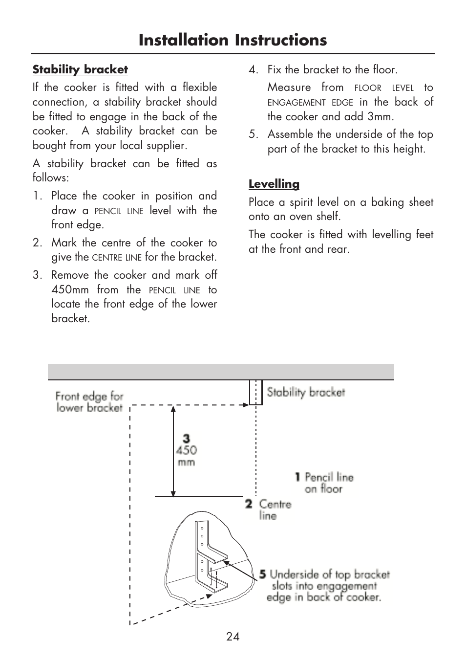 Installation instructions | Glen Dimplex Home Appliances Ltd FSG 60 DO/DOP User Manual | Page 26 / 32