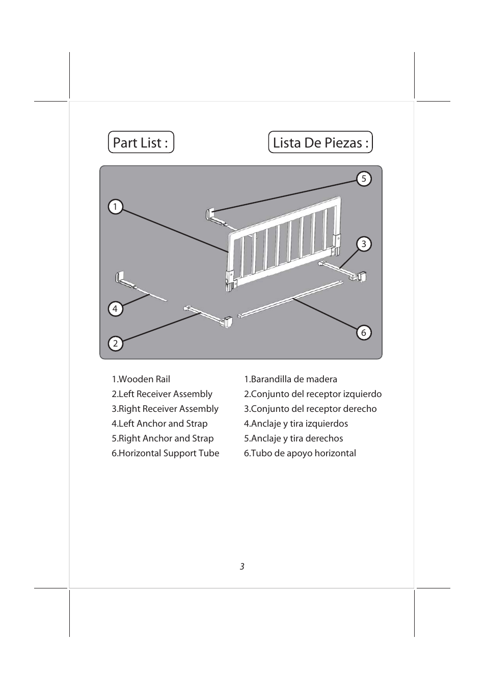 Part list, Lista de piezas | Babies "R"Us 1926032H11 User Manual | Page 4 / 18