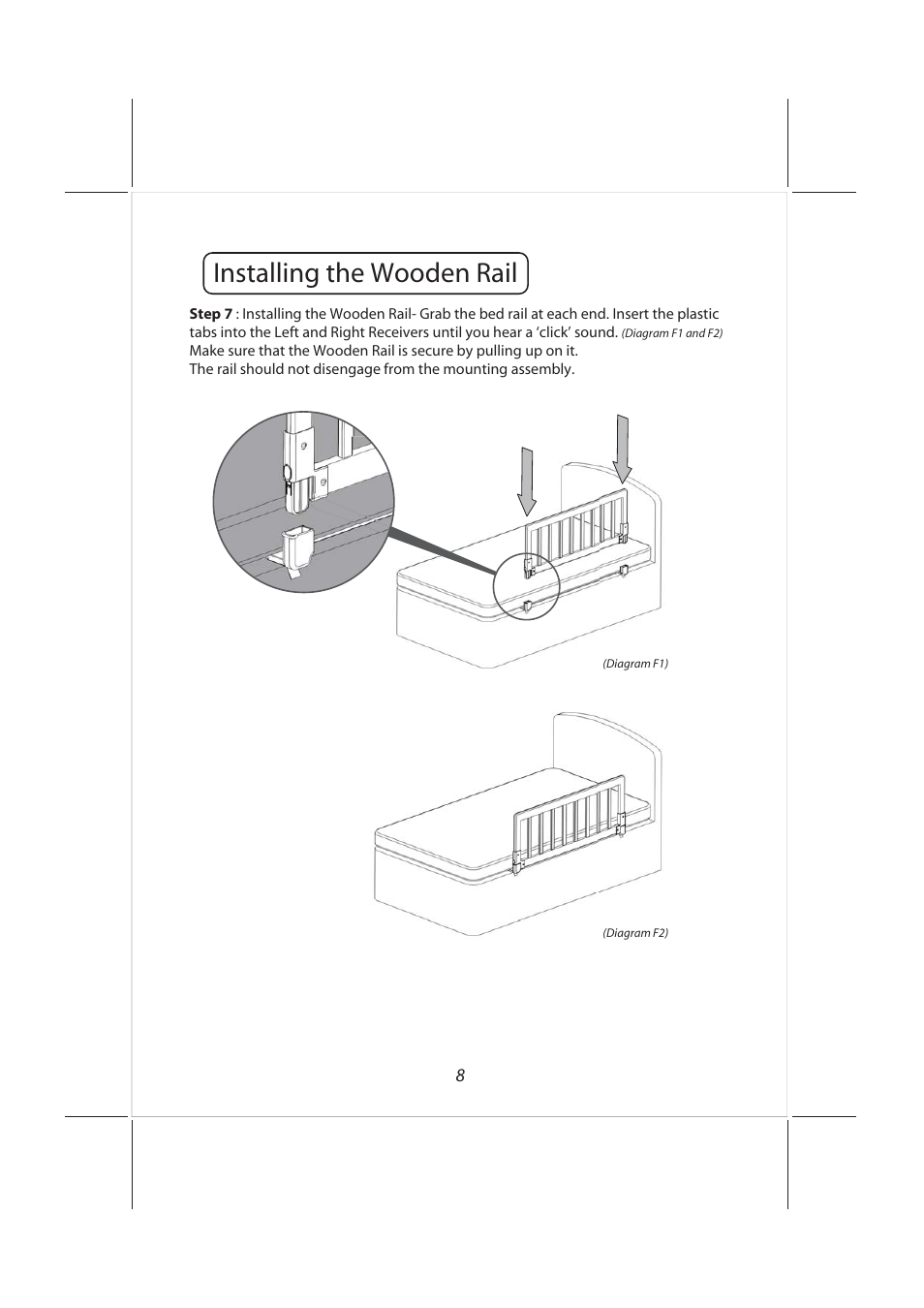 Installing the wooden rail | Babies "R"Us 1926032H11 User Manual | Page 9 / 18
