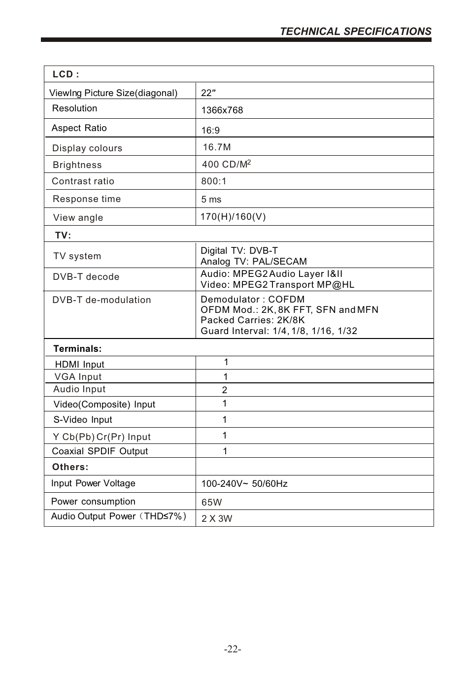 BUSH 22" LCD TV IDLCD2204HD User Manual | Page 23 / 25