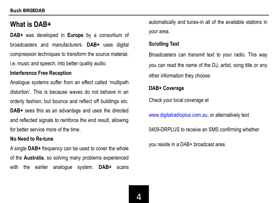 What is dab | BUSH DAB+ Digital Radio BR08DAB User Manual | Page 5 / 12