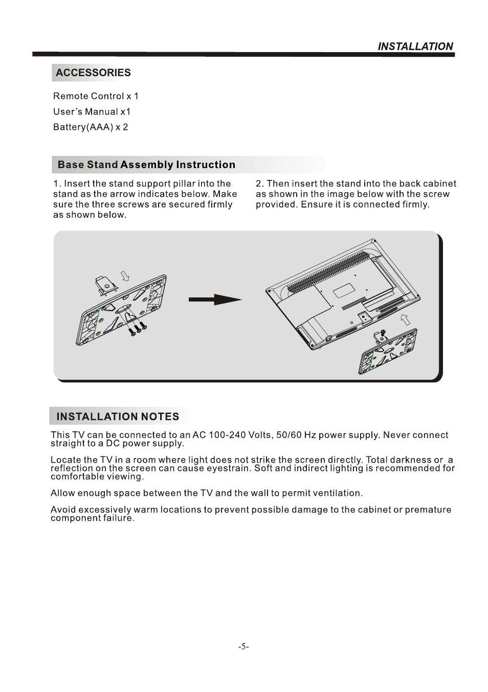 Т³гж 6 | BUSH LED LCD TV IDLED2601 User Manual | Page 6 / 24