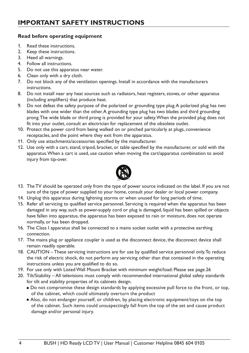 Important safety instructions | BUSH A632N User Manual | Page 6 / 40