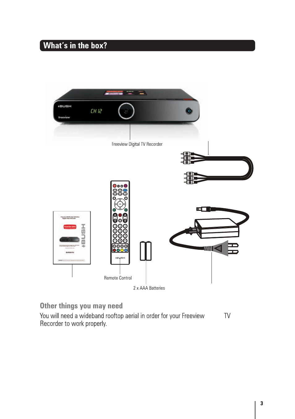 BUSH High Definition Digital Video Recorder BVR501FV User Manual | Page 4 / 33