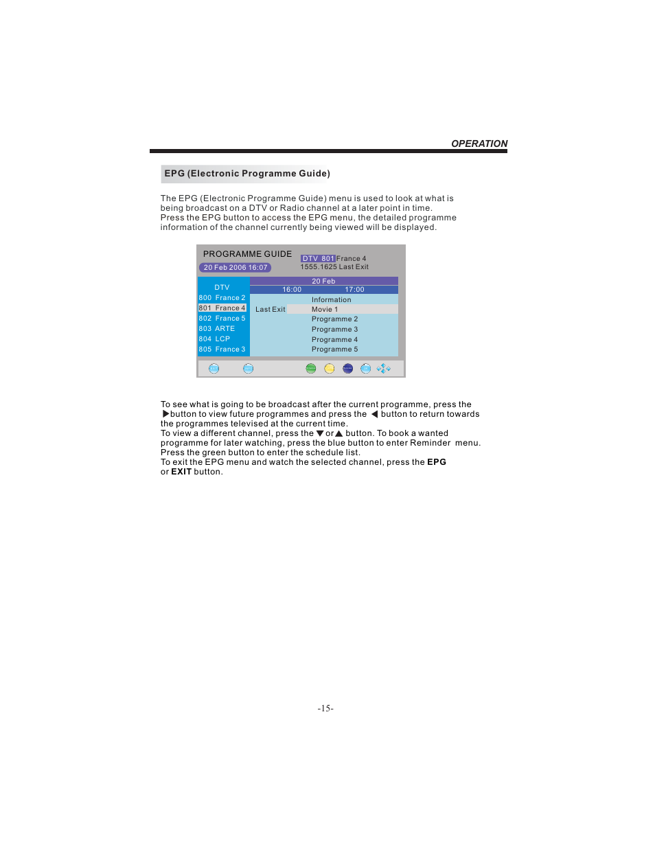 Operation -15 | BUSH 26" LCD TV IDLCD2604HD User Manual | Page 16 / 24