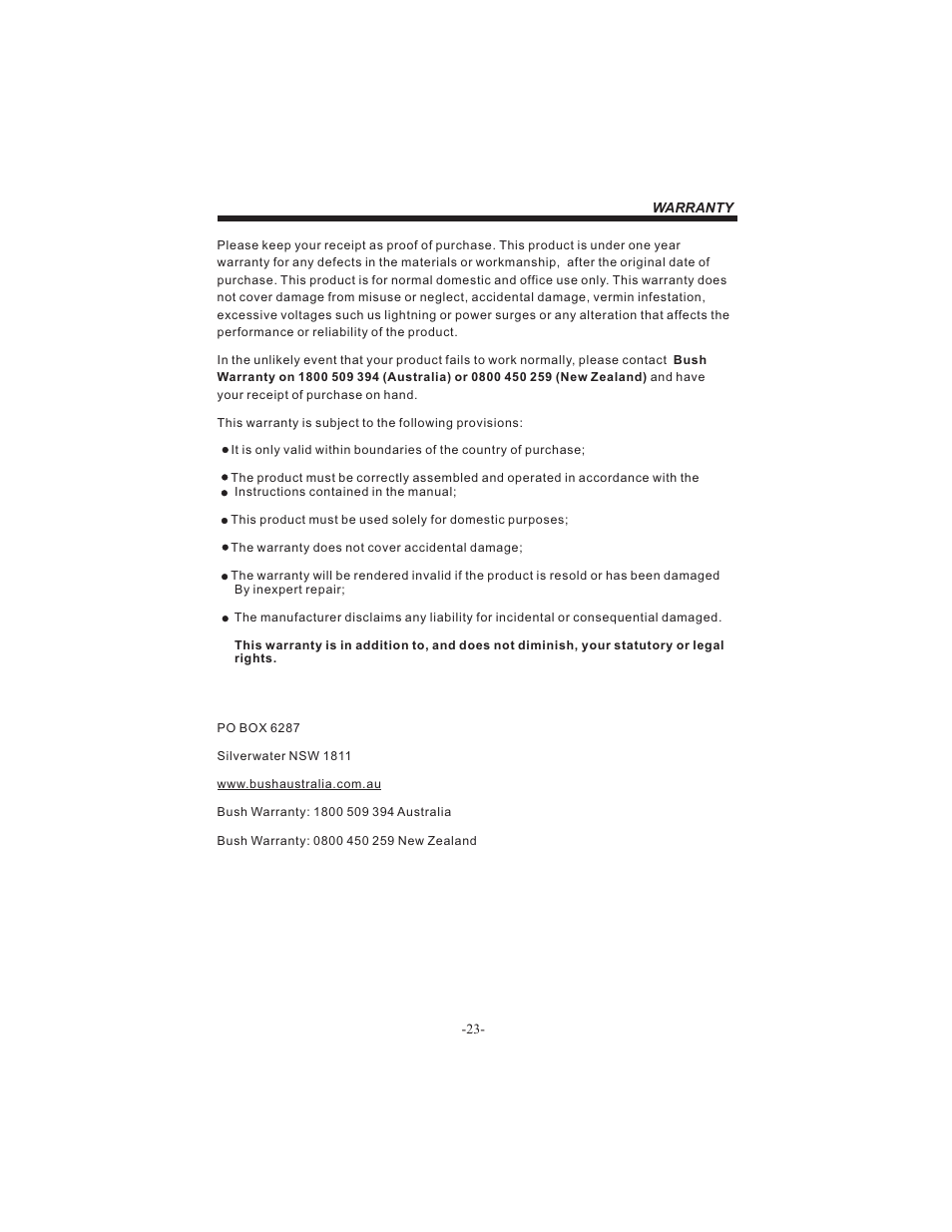 BUSH 26" LCD TV IDLCD2604HD User Manual | Page 24 / 24