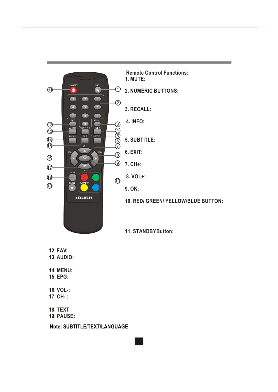 Т³гж 8 | BUSH Standard Definition DigtialSet Top Box DFTA2 User Manual | Page 8 / 23