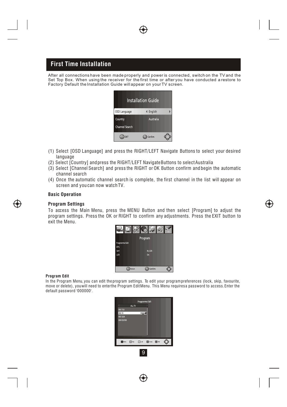 Т³гж 10, First time installation | BUSH High Definition Digital Set Top Box DFTA16HD User Manual | Page 10 / 19
