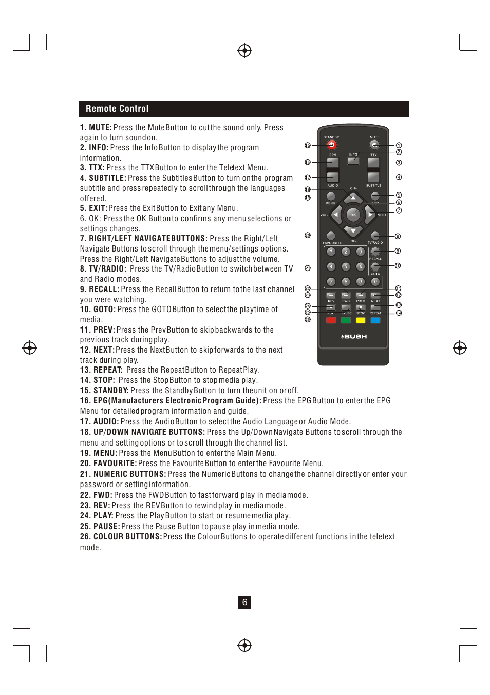 Т³гж 7 | BUSH High Definition Digital Set Top Box DFTA16HD User Manual | Page 7 / 19