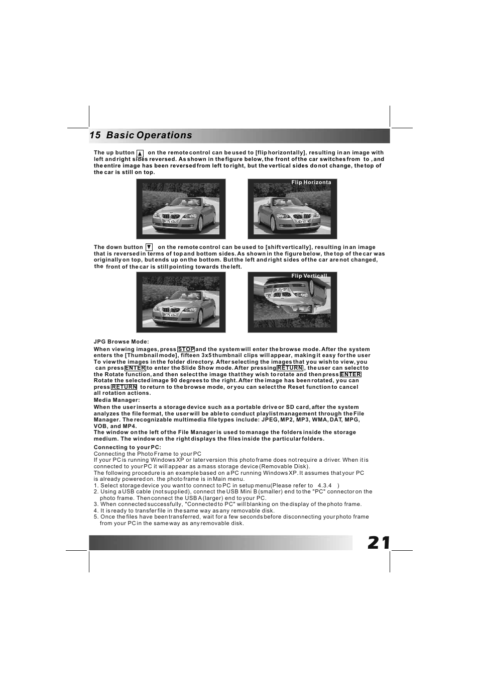 15 basic operations | BUSH DPF801 User Manual | Page 24 / 26