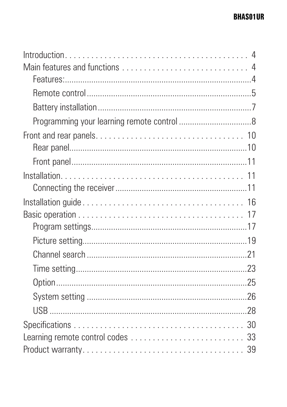 BUSH BHAS01UR User Manual | Page 3 / 40