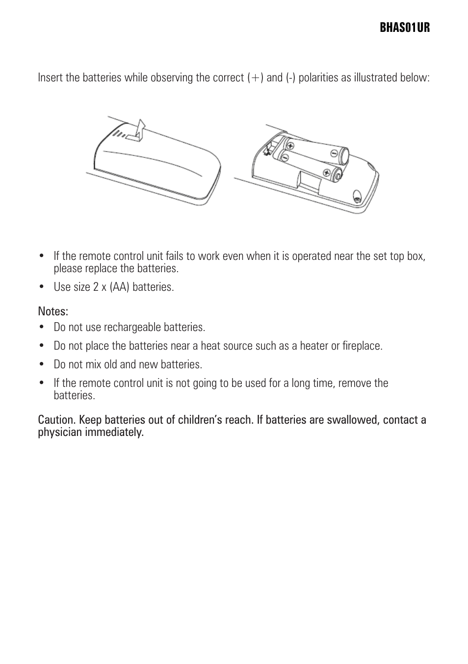Battery installation | BUSH BHAS01UR User Manual | Page 7 / 40
