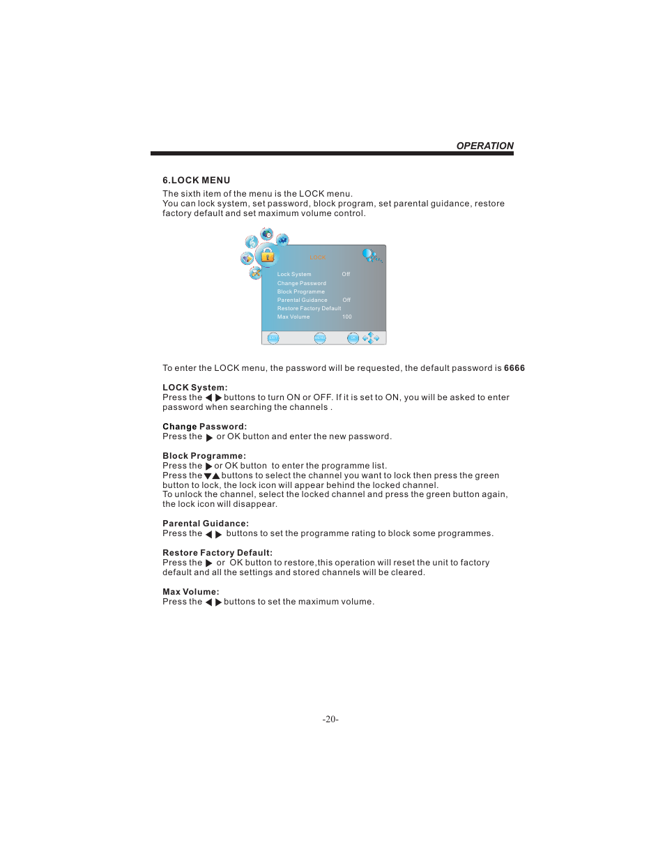 Operation | BUSH HDHIGH DEFINITION SHEFFIELD IDLCD3205HDVI User Manual | Page 21 / 32