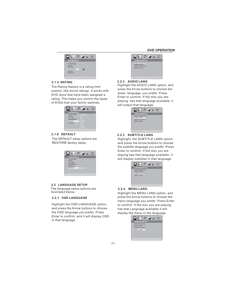 Dvd operation | BUSH HDHIGH DEFINITION SHEFFIELD IDLCD3205HDVI User Manual | Page 24 / 32