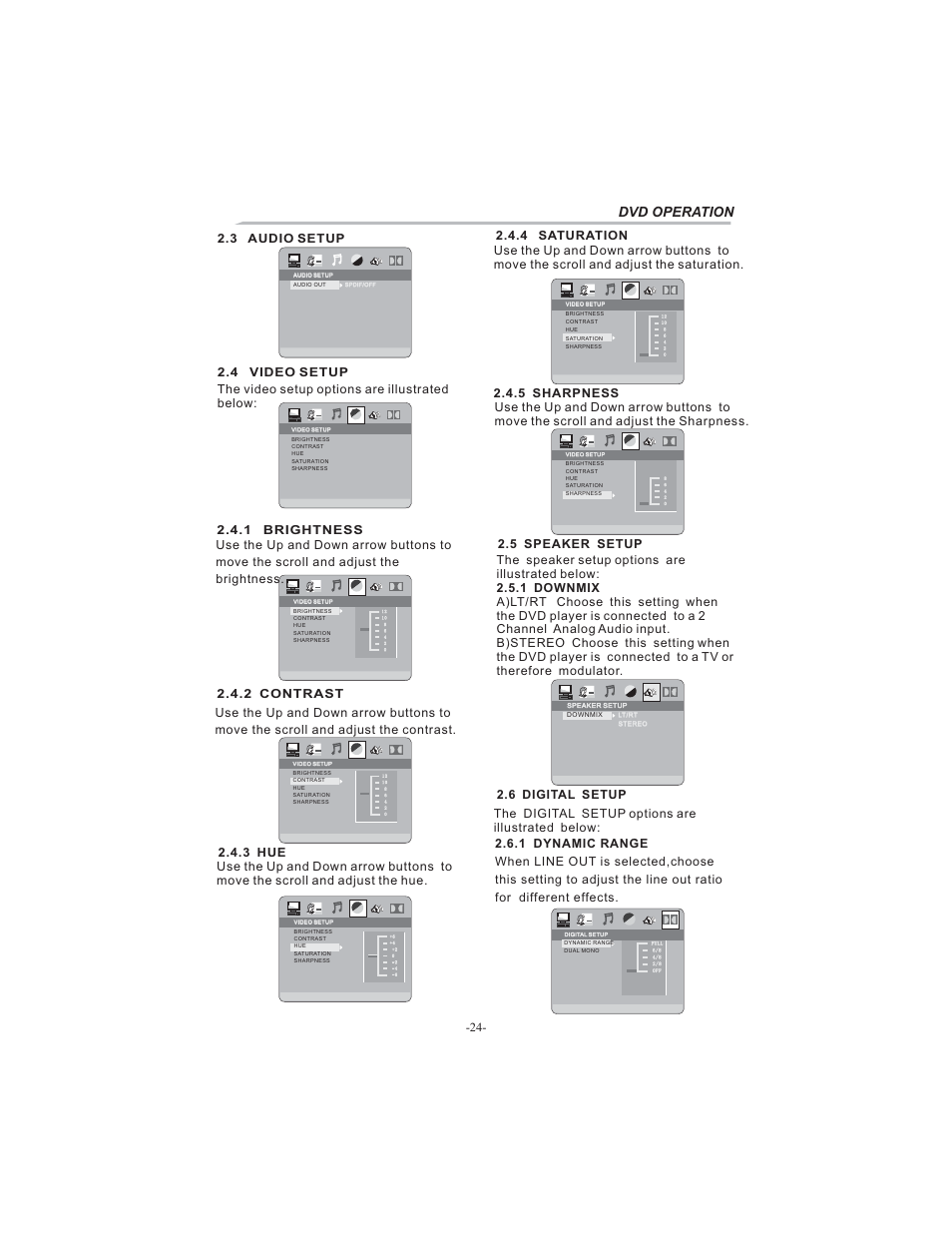 Dvd operation, 3 audio setup | BUSH HDHIGH DEFINITION SHEFFIELD IDLCD3205HDVI User Manual | Page 25 / 32