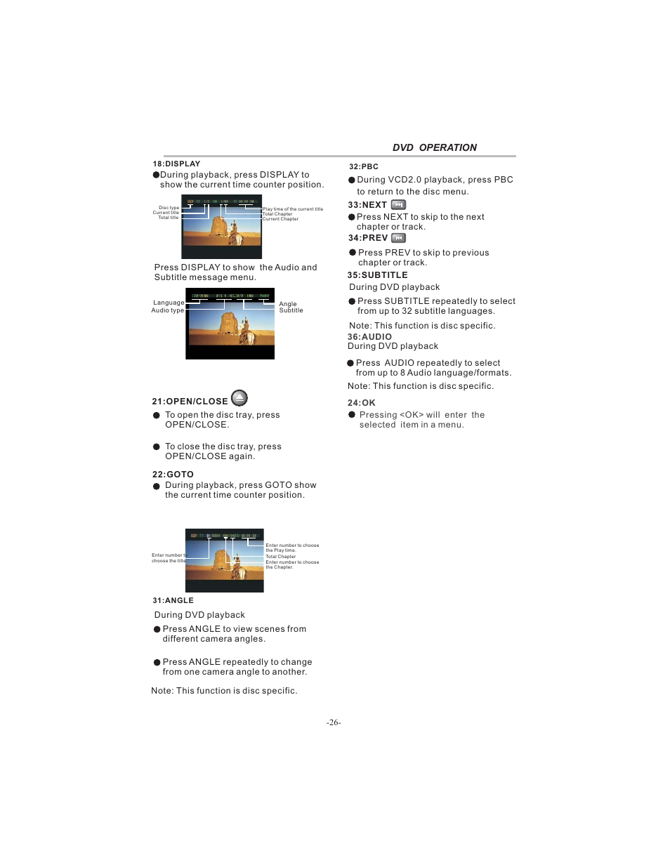 Dvd operation | BUSH HDHIGH DEFINITION SHEFFIELD IDLCD3205HDVI User Manual | Page 27 / 32