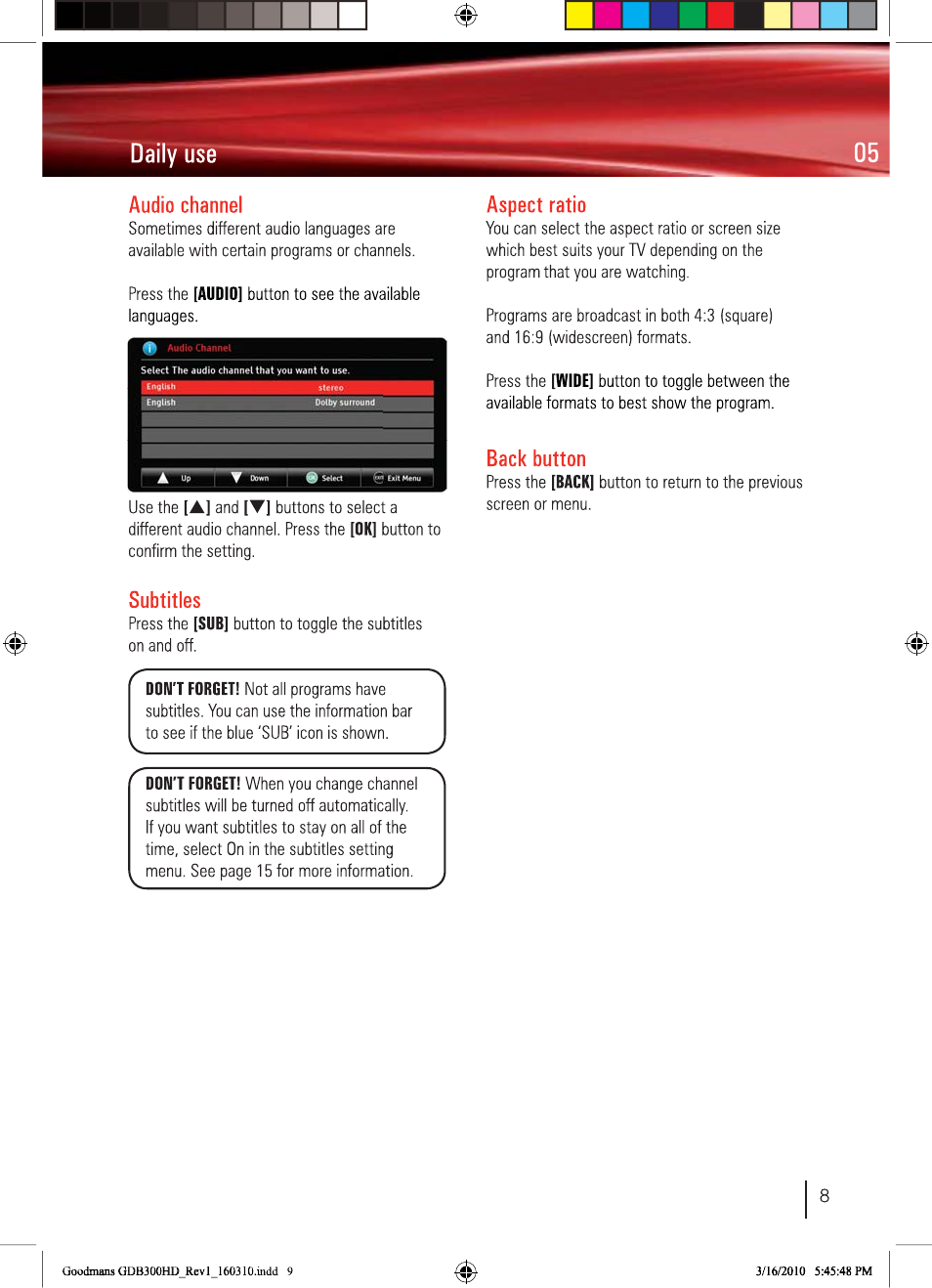 BUSH Freeview High Definition Digital Set Top Box DFTA50FVE User Manual | Page 10 / 30