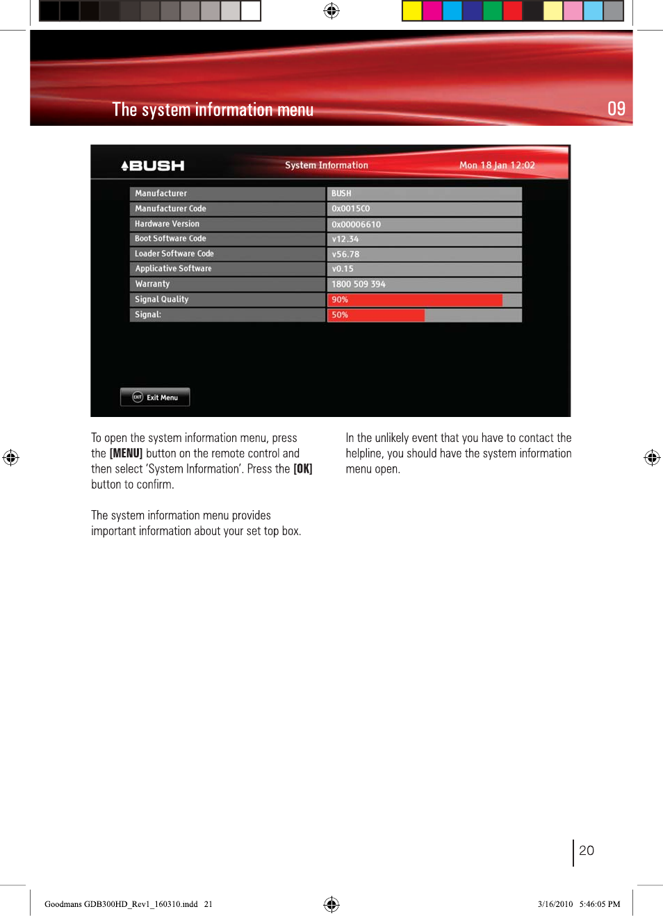 BUSH Freeview High Definition Digital Set Top Box DFTA50FVE User Manual | Page 22 / 30