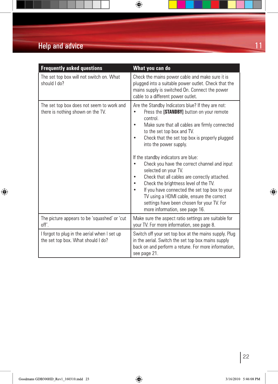 BUSH Freeview High Definition Digital Set Top Box DFTA50FVE User Manual | Page 24 / 30