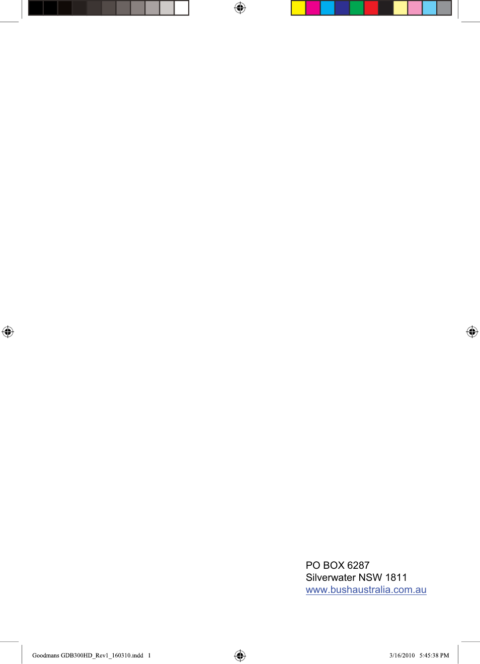 BUSH Freeview High Definition Digital Set Top Box DFTA50FVE User Manual | Page 30 / 30