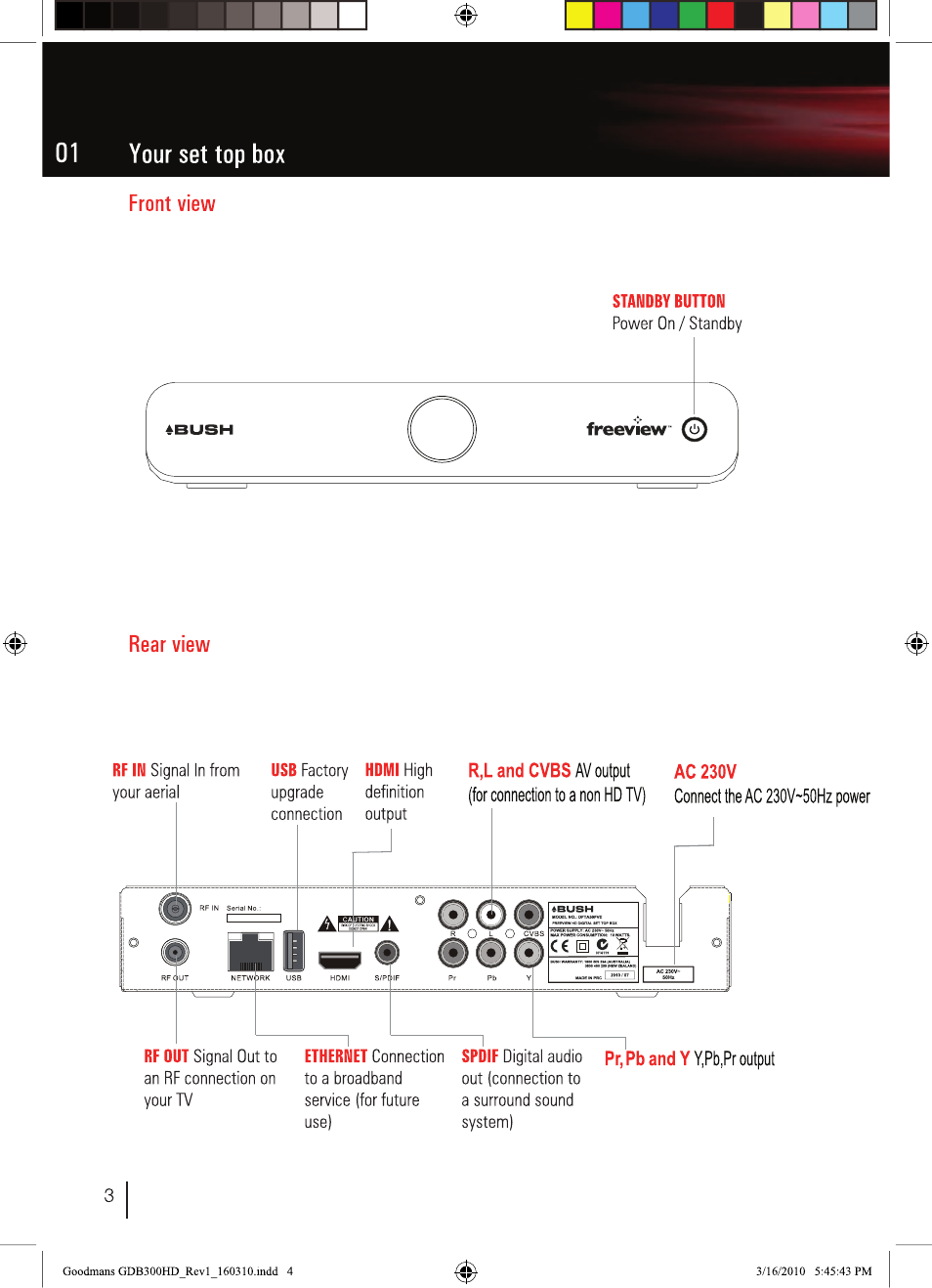BUSH Freeview High Definition Digital Set Top Box DFTA50FVE User Manual | Page 5 / 30