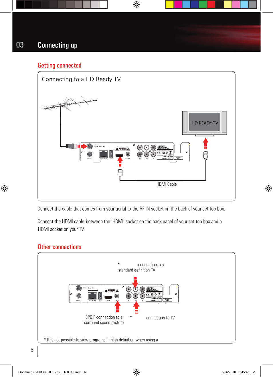 BUSH Freeview High Definition Digital Set Top Box DFTA50FVE User Manual | Page 7 / 30
