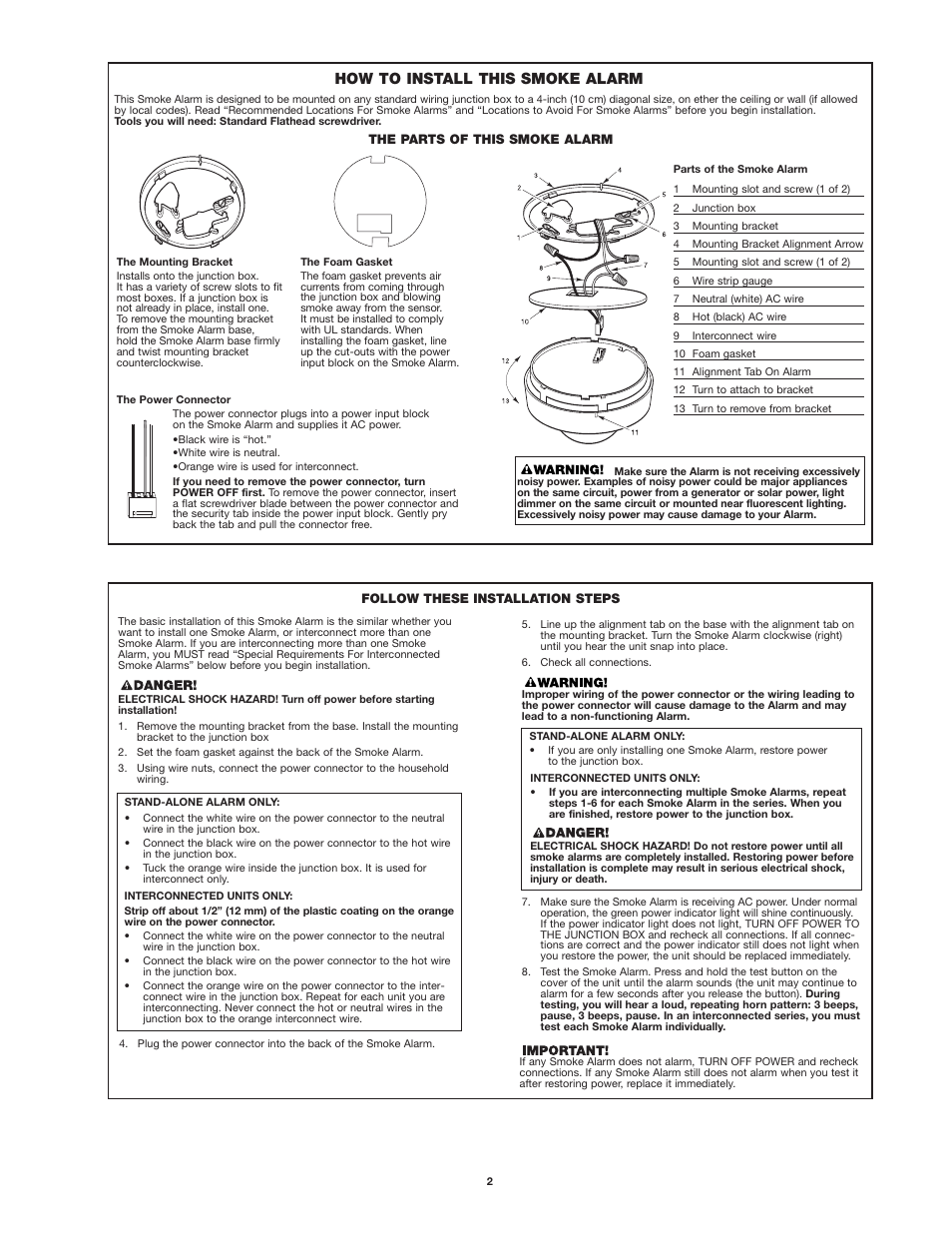 How to install this smoke alarm | BRK electronic SC9120B User Manual | Page 2 / 6