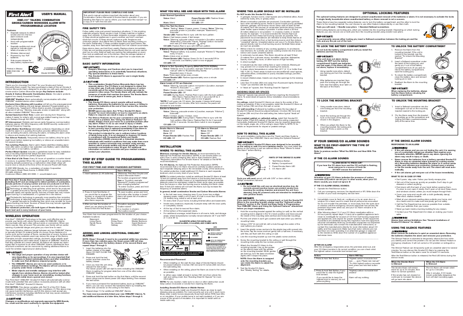 BRK electronic SCO500 User Manual | 3 pages