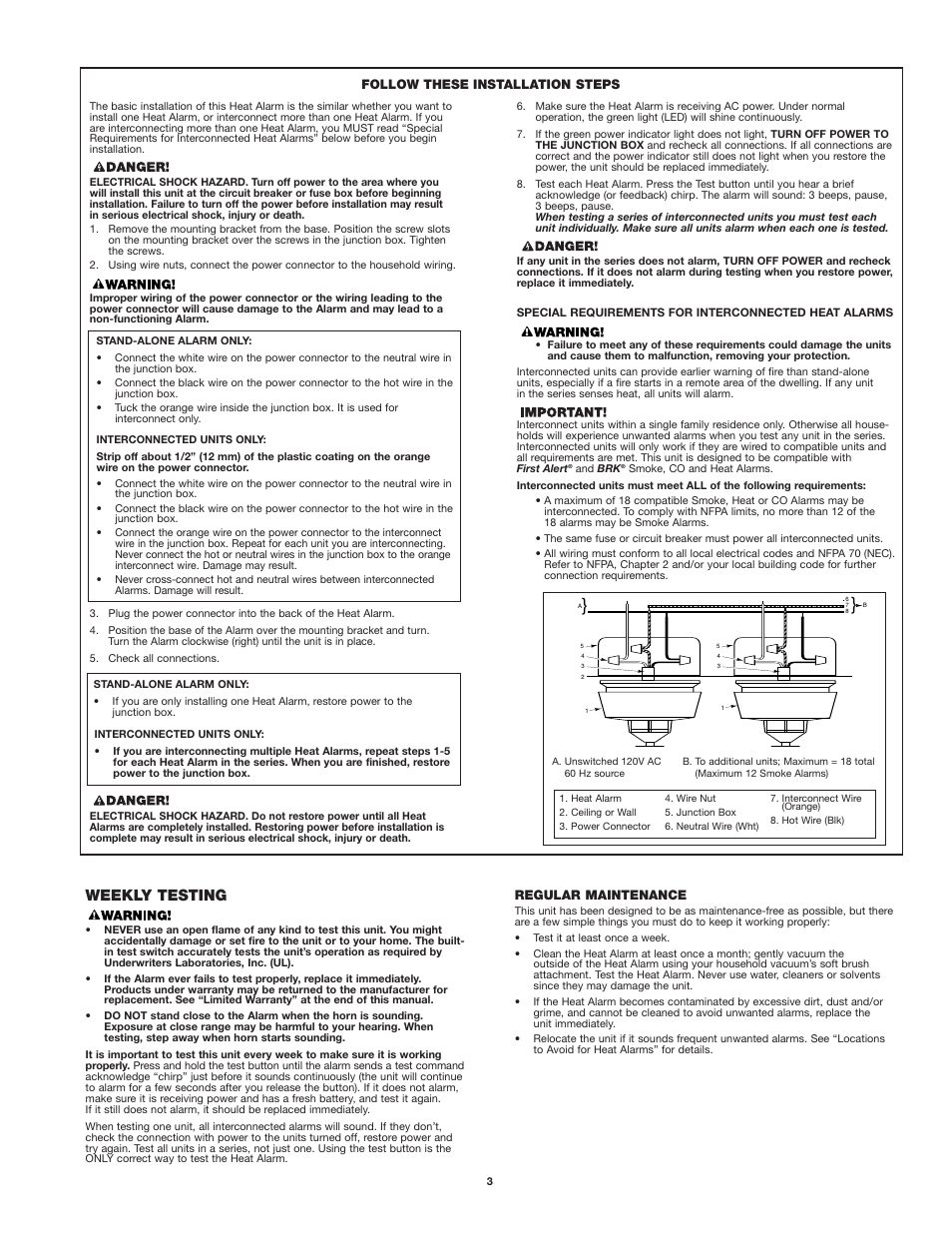 Weekly testing | BRK electronic UL539 User Manual | Page 3 / 6