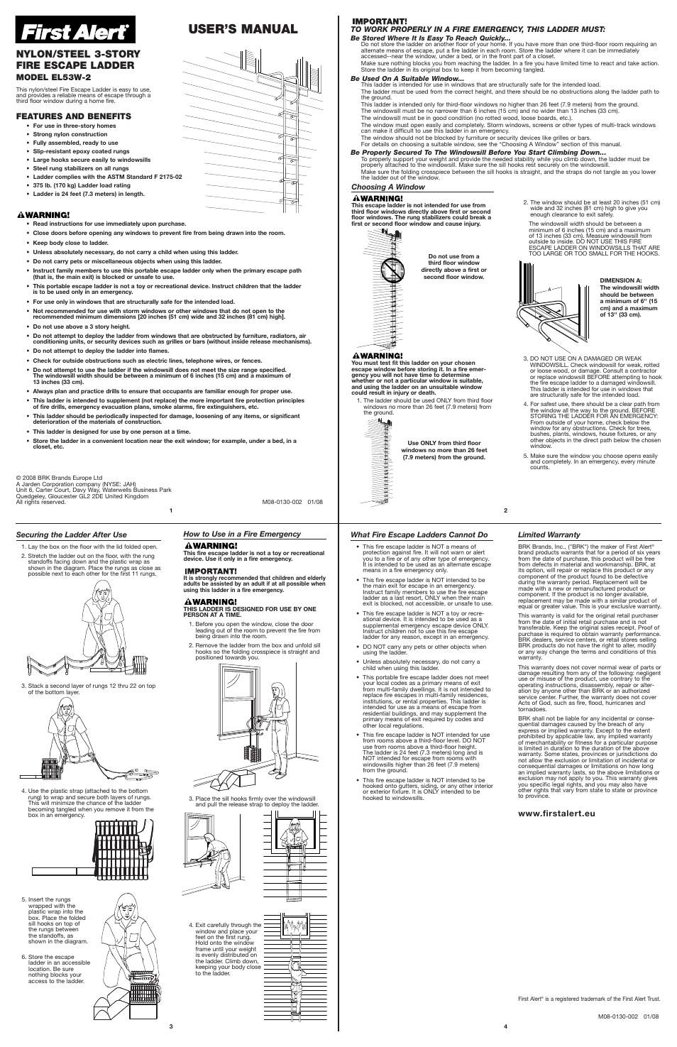 BRK electronic EL53W-2 User Manual | 1 page