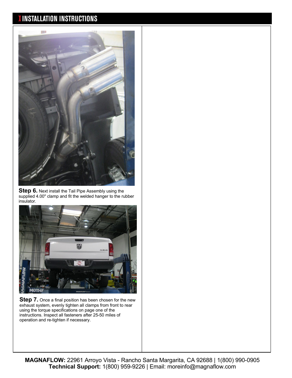 MagnaFlow DODGE DIESEL CUMMINS, DUAL SYSTEM Black Series Kit Diesel PERFORMANCE EXHAUST User Manual | Page 3 / 3