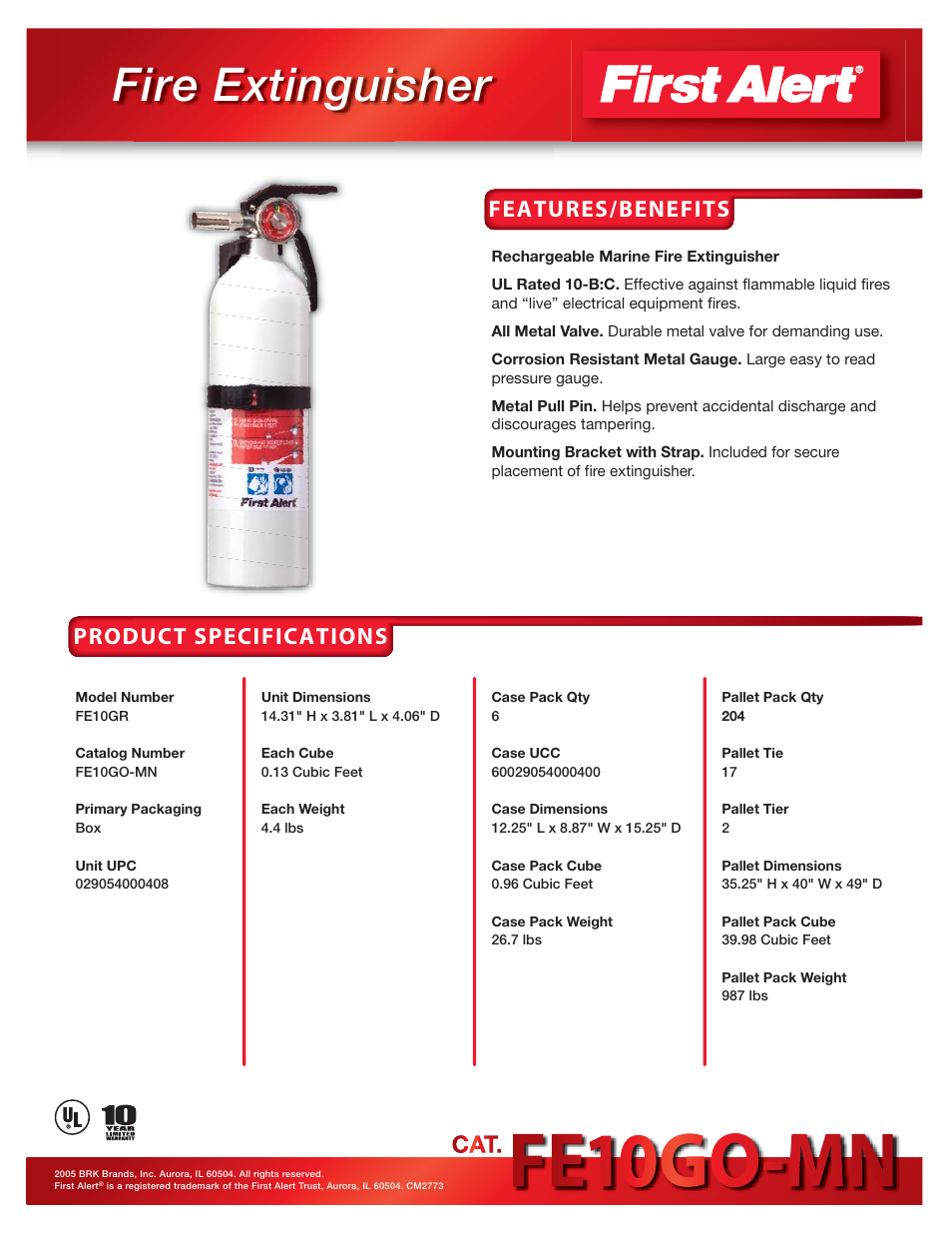 BRK electronic FE10GO-MN User Manual | 1 page