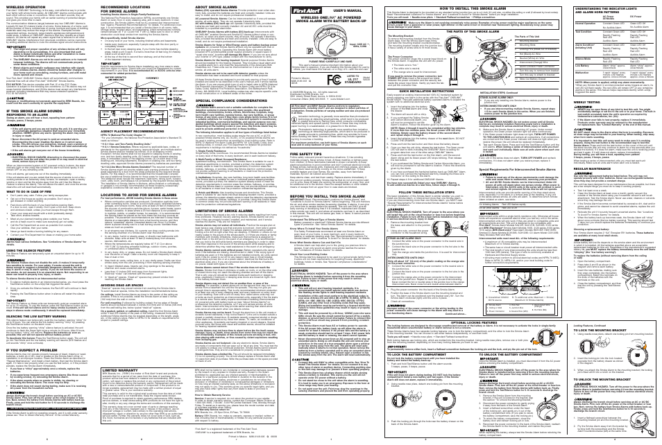 BRK electronic 9120 Series User Manual | 1 page