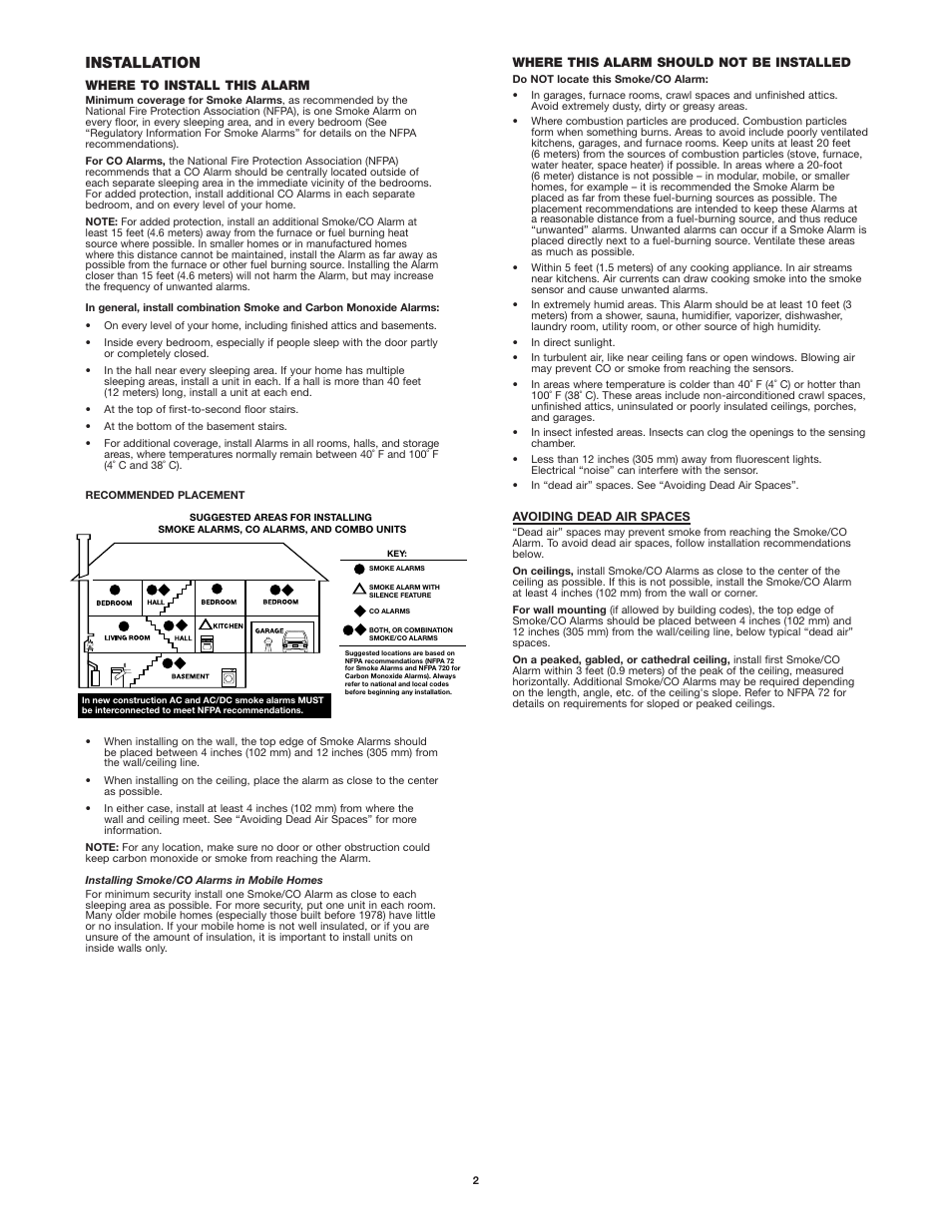 Installation | BRK electronic SC7010B User Manual | Page 2 / 11