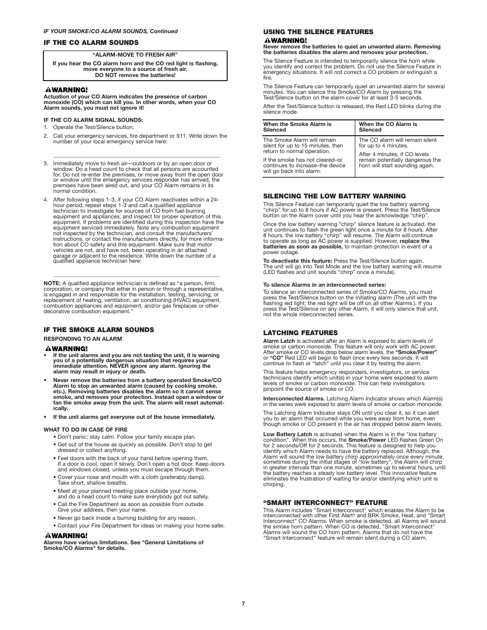 BRK electronic SC7010B User Manual | Page 7 / 11