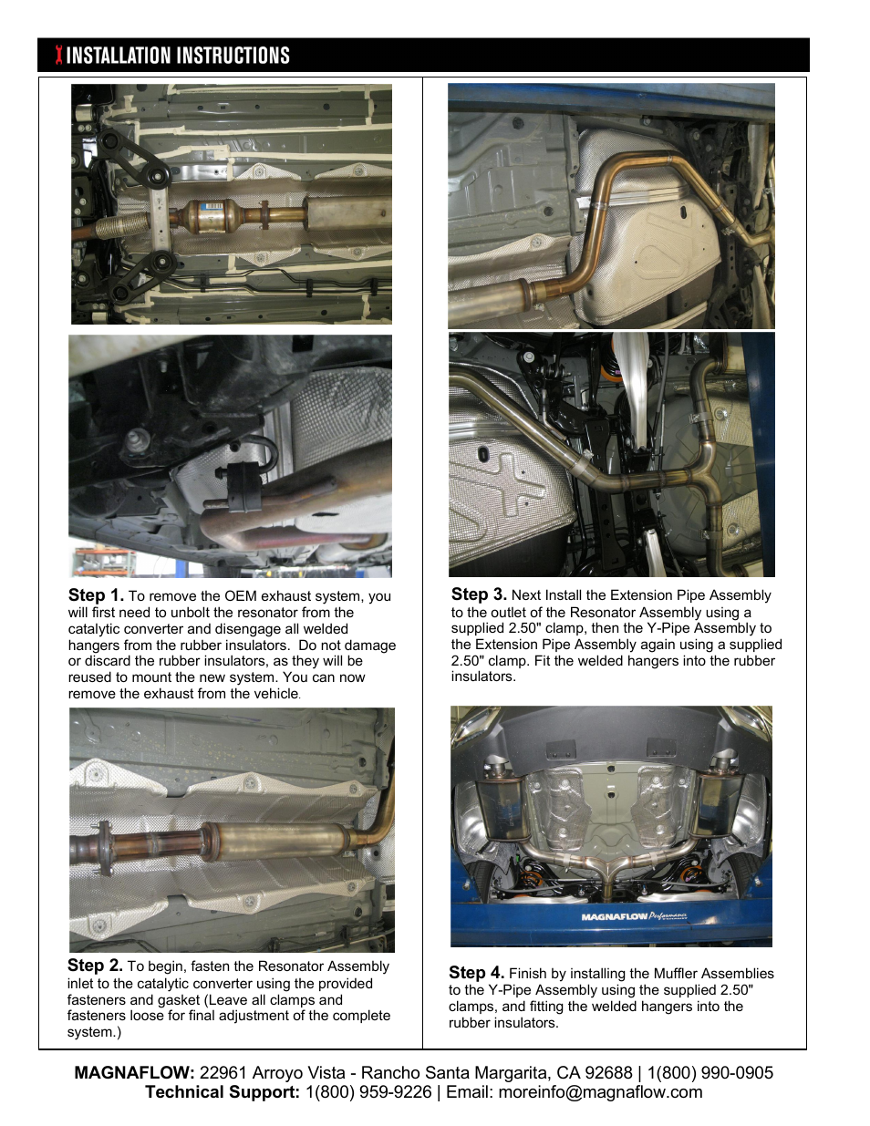 MagnaFlow CHEVROLET IMPALA Stainless Cat-Back System PERFORMANCE EXHAUST User Manual | Page 2 / 3