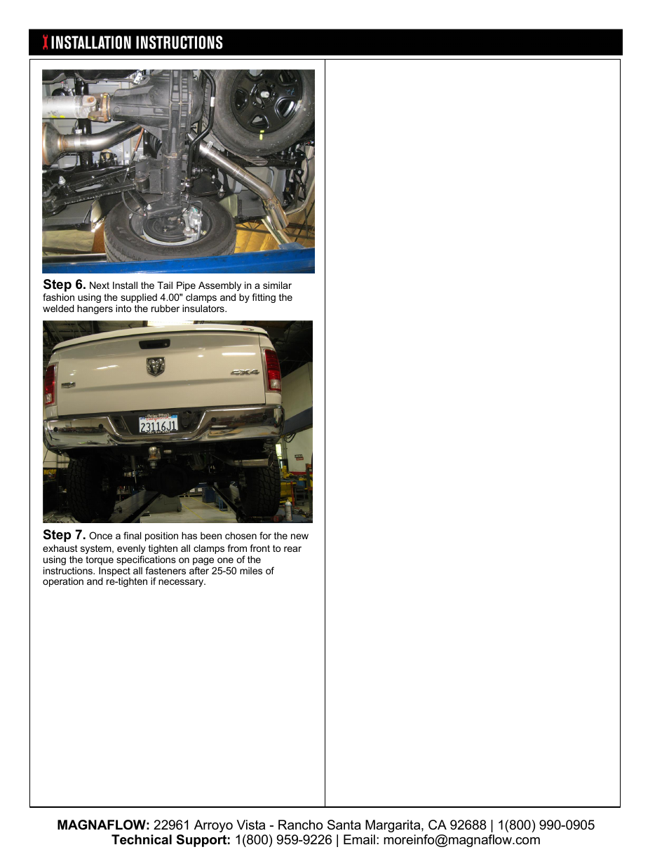 MagnaFlow DODGE DIESEL CUMMINS, 4in. SYSTEM Pro Series Diesel PERFORMANCE EXHAUST User Manual | Page 3 / 3