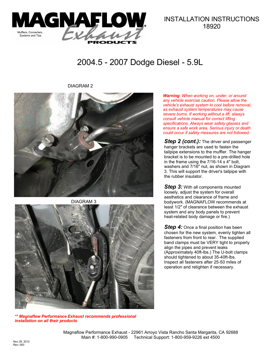 Step 2 (cont.), Step 3, Step 4 | MagnaFlow DODGE DIESEL CUMMINS, 5in. HIGH-OUTPUT AL Custom Build Pipe Kit Diesel PERF. EXHAUST User Manual | Page 2 / 2