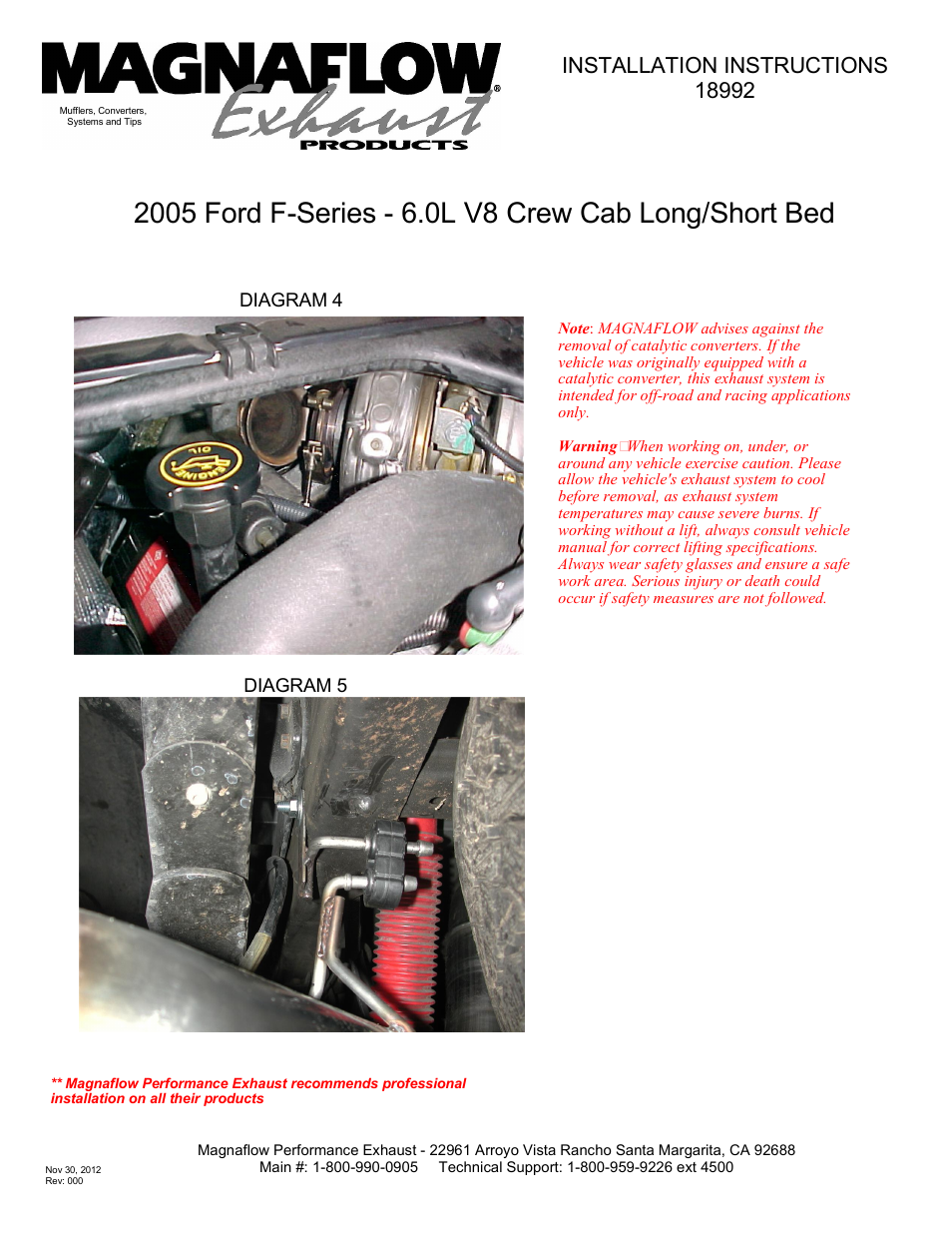 MagnaFlow FORD DIESEL 6.0L DIESEL, 4in DUAL AL Custom Build Pipe Kit Diesel PERF. EXHAUST User Manual | Page 2 / 3