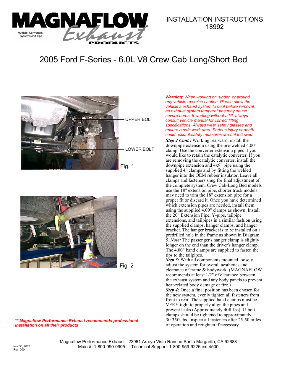 MagnaFlow FORD DIESEL 6.0L DIESEL, 4in DUAL AL Custom Build Pipe Kit Diesel PERF. EXHAUST User Manual | Page 3 / 3