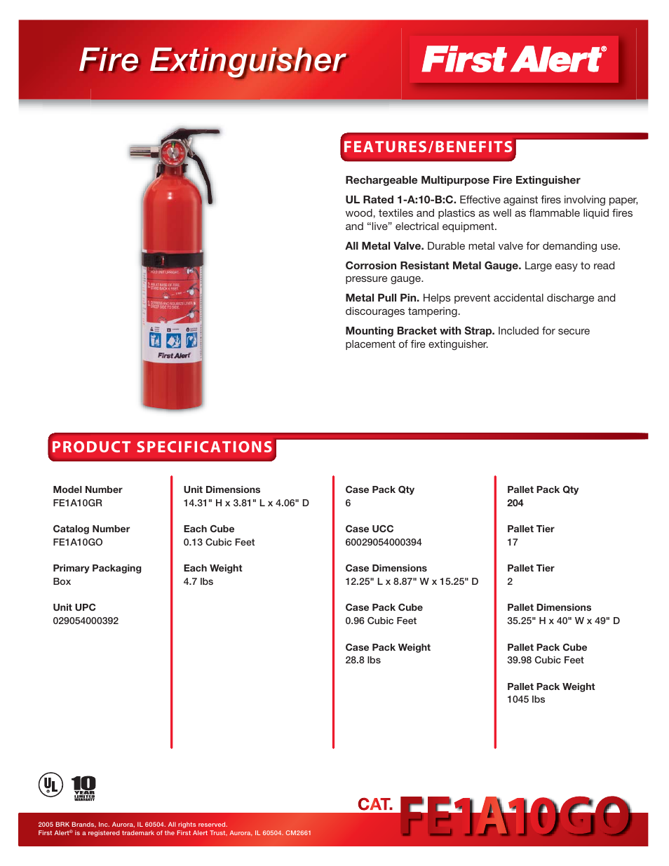 BRK electronic FE1A10GO User Manual | 1 page