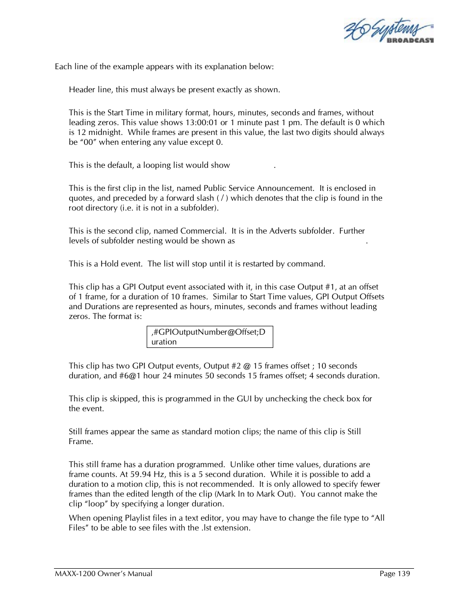 360 Systems 1200HD-EX User Manual | Page 140 / 148