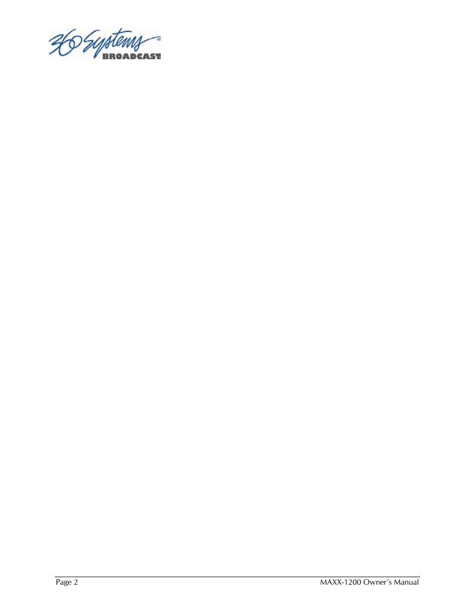 360 Systems 1200HD-EX User Manual | Page 3 / 148