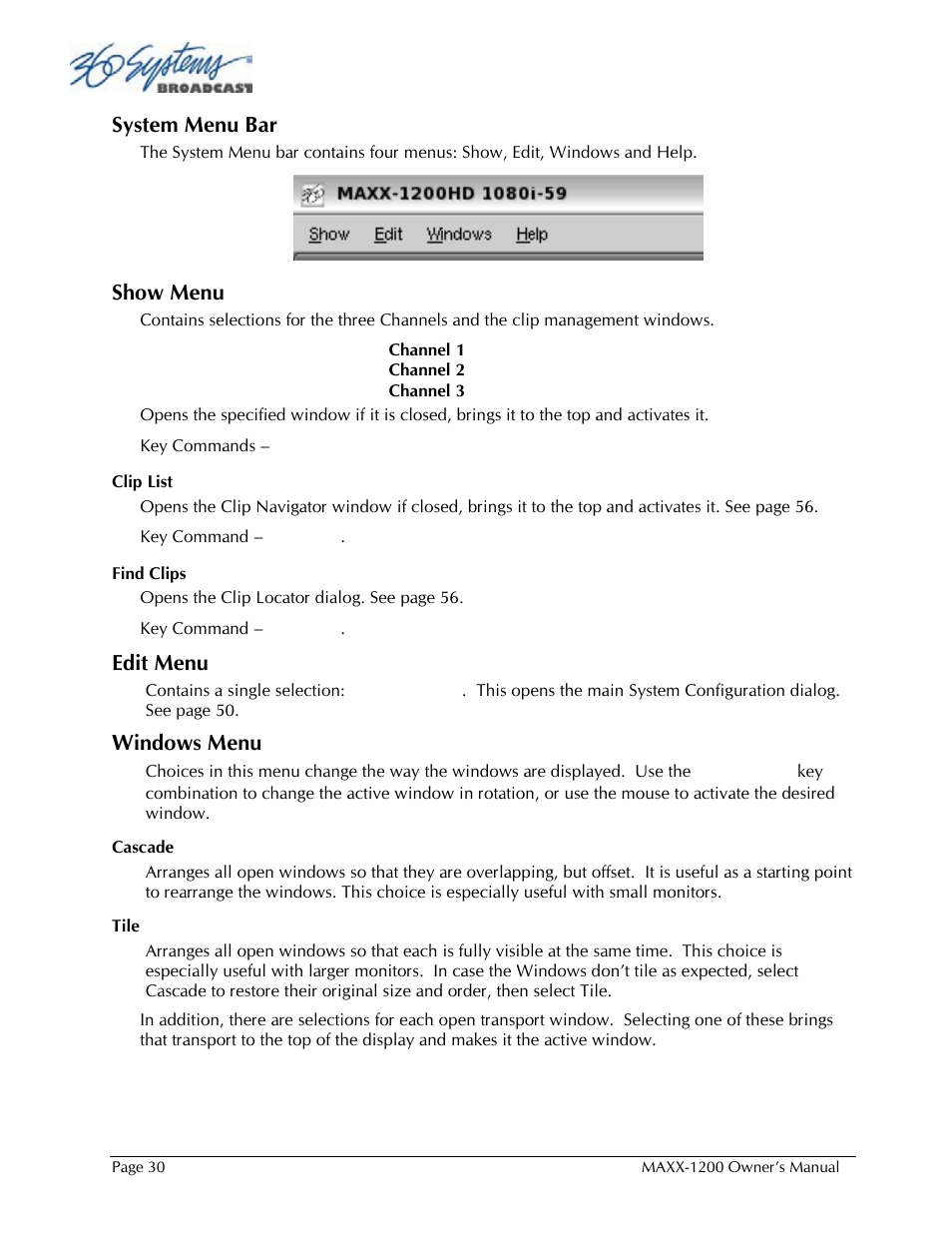 360 Systems 1200HD-EX User Manual | Page 31 / 148