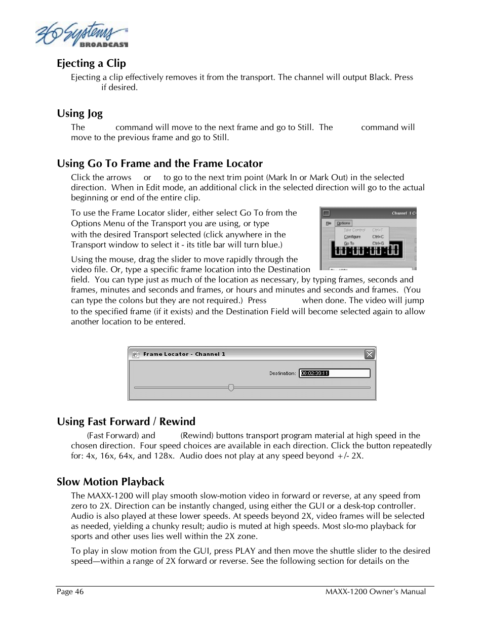 360 Systems 1200HD-EX User Manual | Page 47 / 148