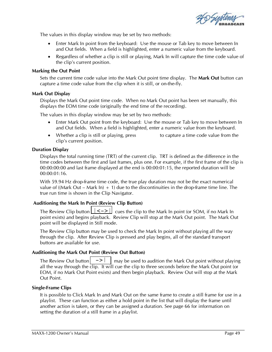 360 Systems 1200HD-EX User Manual | Page 50 / 148