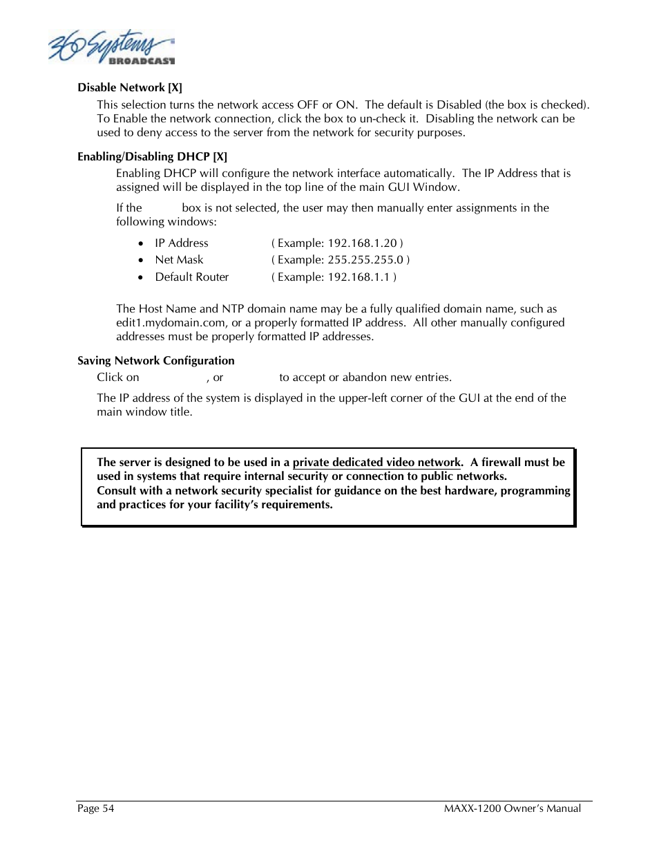 360 Systems 1200HD-EX User Manual | Page 55 / 148